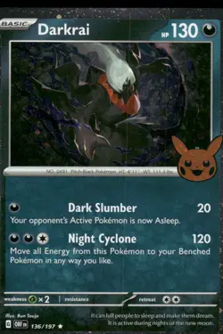 Darkrai (Cosmos Holo) 136/197 Holo Rare Holo NM Pokemon Trick or Trade - Image 1