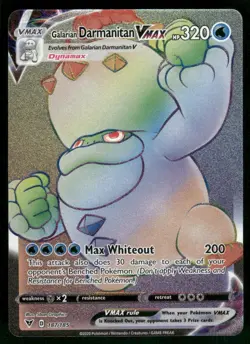 Galarian Darmanitan VMAX (Secret) 187/185 Secret Rare Holo NM Pokemon SWSH04: Vi - Image 1