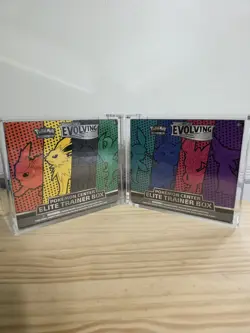Pokemon Center Evolving Skies Elite Trainer Box Sealed Set of 2 w/cases - Image 1