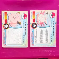 Topps Pokemon TV Animation Edition 2-Card Lot Clefairy Clefable #35-36 English - Image 2