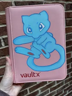 Vault x 4 Pocket Side Loading Card Binder Pink With Mew Pokemon TCG - Image 1