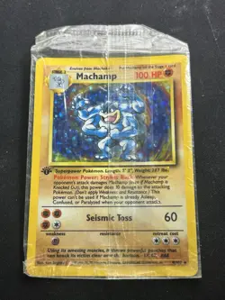 Sealed Machamp Base Set 8/102 1st Edition Holo Pokemon Card Rare WOTC - Image 1