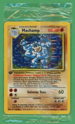 Machamp Pokemon Base Set 1ST Edition Holo Foil SEALED 8/102 - Image 1
