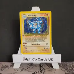 Machamp 8/102 Base Set Holo Rare Pokemon Card WOTC MP - Image 1