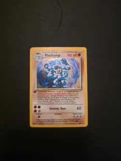 Machamp 8/102 1st Edition Pokemon Card Holo WOTC Base Set LP - Image 1