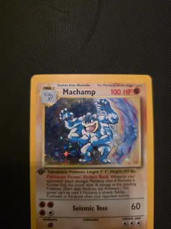 Machamp 8/102 1st Edition Pokemon Card Holo WOTC Base Set LP - Image 2