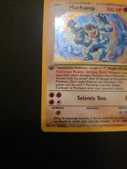 Machamp 8/102 1st Edition Pokemon Card Holo WOTC Base Set LP - Image 3