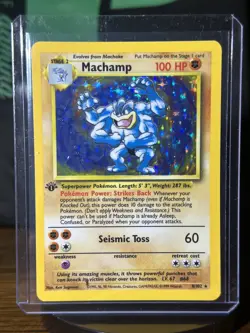 pokemon cards 1st edition Holo Machamp base set 8/102 - Image 1
