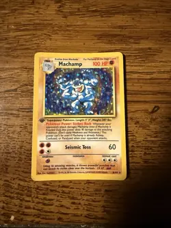 Pokemon TCG Machamp Holo Rare 1st Edition Base Set 8/102 WOTC - Image 1