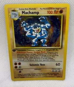 Pokemon TCG GREEN DOT ERROR 1st Edition Machamp 8/102 Base Set Holo MISPRINT - Image 1