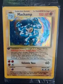 Pokemon TCG Machamp Holo 8/102 Base Set Sealed 1999 1st Edition - Image 1
