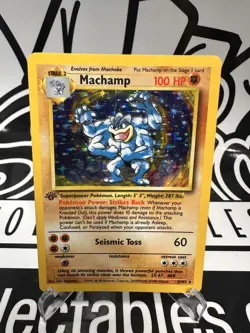 Machamp [1st Edition] #8/102 HOLO Pokemon Base Set LP+ - Image 1