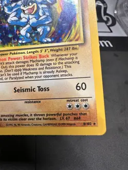 Machamp [1st Edition] #8/102 HOLO Pokemon Base Set LP+ - Image 3