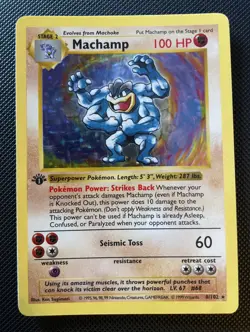 Machamp (Base Set Shadowless) 8/102 Deck Exclusives Pokemon 1st Edition Holo HP - Image 1
