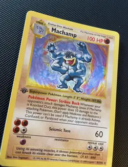 Machamp (Base Set Shadowless) 8/102 Deck Exclusives Pokemon 1st Edition Holo HP - Image 4