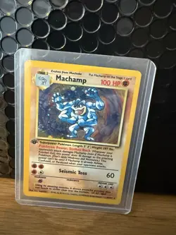 Pokemon TCG Machamp Holo Card Base Set 1st Edition 8/102 Mint - Image 1