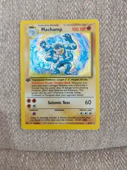 Pokemon TCG Machamp Holo 1st Edition Base Set #8/102 Holo Rare - Image 1