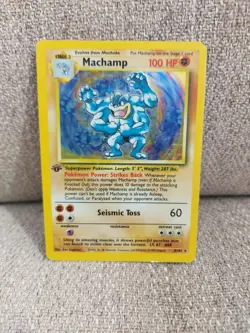 Pokemon TCG Machamp Holo 1st Edition Base Set #8/102 Holo Rare - Image 4