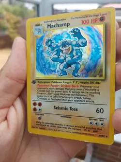 Pokemon TCG Machamp Holo 1st Edition Base Set #8/102 Holo Rare - Image 5