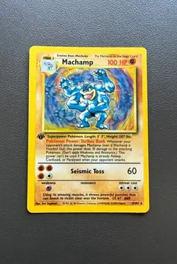1999 Pokemon Machamp Base Set 8/102 1st Edition Holo Rare - Image 1