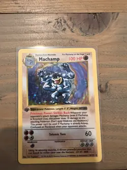 Pokemon Card TCG Machamp 1st EDITION Holo Rare Shadowless Base Set 8/102 LP - Image 1