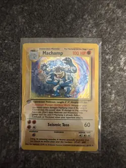 Pokemon TCG Machamp Holo Rare Card Base Set 8/102 1st Edition - Image 1