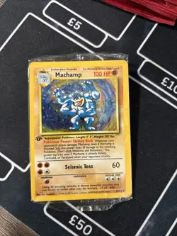 Pokemon TCG Base Set Sealed Machamp 1st Edition 8/102 Holo Rare Unlimited 1999 - Image 1