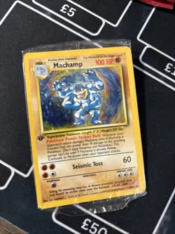 Pokemon TCG Base Set Sealed Machamp 1st Edition 8/102 Holo Rare Unlimited 1999 - Image 2