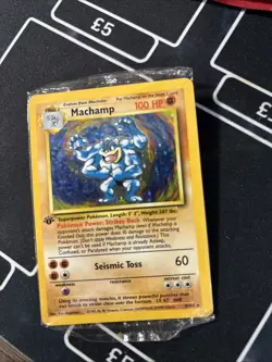 Pokemon TCG Base Set Sealed Machamp 1st Edition 8/102 Holo Rare Unlimited 1999 - Image 3