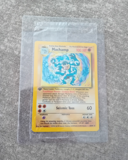 Pokemon TCG Base Set Sealed Machamp 1st Edition 8/102 Holo Rare Unlimited 1999 - Image 1