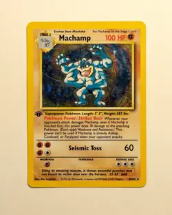 Pokemon TCG Machamp Holo Rare 1st Edition Base Set 8/102 - Image 1