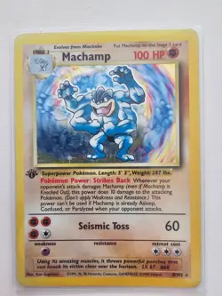 Machamp 8/102 - 1999 Pokemon Base Set, Rare Holo 1st Edition - Moderately Played - Image 1