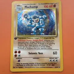 💪 Pokemon TCG Machamp Holo 1st Edition - Base Set 8/102 - Light Play (LP) 💪 - Image 1
