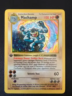 Pokemon Card TCG Machamp 1st EDITION Holo Rare Shadowless Base Set 8/102 VLP/NM - Image 1