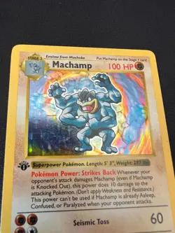 Pokemon Card TCG Machamp 1st EDITION Holo Rare Shadowless Base Set 8/102 VLP/NM - Image 2