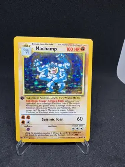Pokemon TCG Machamp 8/102 Base Set 1st Edition Holo Rare 1999 - Image 1