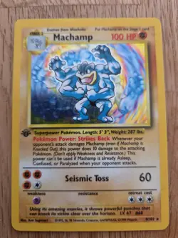 Pokemon TCG Machamp Holo 1st Edition Base Set 8/102 Moderately Played - Image 1