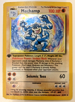 Pokemon TCG Machamp Holo 1st Edition Base Set #8/102 - HP - Image 1