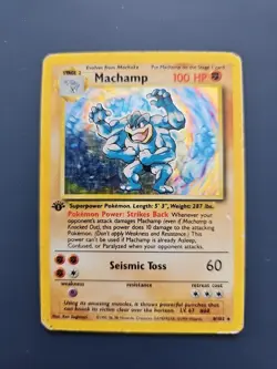 Pokemon TCG Machamp Holo 1st Edition Base Set #8/102 - Image 1