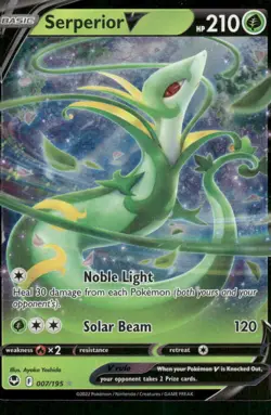 Serperior V 007/195 Ultra Rare Holo NM Pokemon SWSH12: Silver Tempest - Image 1