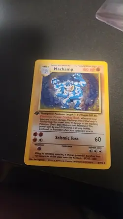 Pokemon - Machamp 8/102 - Base Set 1st Edition Holo Rare - MP - Image 1