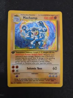 Pokemon TCG Machamp Base Set 8/102 Holo 1st Edition Holo Rare - Image 1