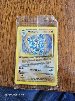 Pokemon TCG Machamp Holo 1st Edition Base Set #8/102 Holo Rare - Image 1