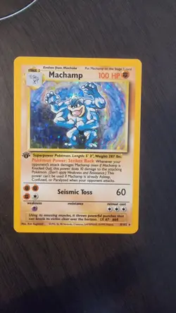Pokemon TCG Machamp Holo 1st Edition Base Set 8/102 - Image 1