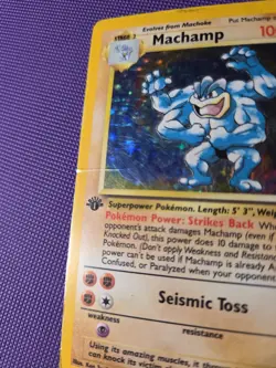 Pokemon TCG Machamp Holo 1st Edition Base Set #8/102 Heavy Play/ Damaged - Image 3