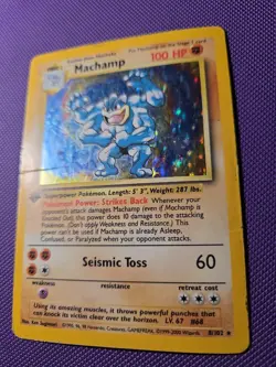 Pokemon TCG Machamp Holo 1st Edition Base Set #8/102 Heavy Play/ Damaged - Image 4