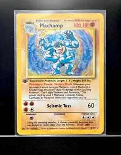 Pokemon TCG Machamp Holo 1st Edition Base Set #8/102 Holo Rare - Image 1