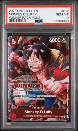 2023 ONE PIECE PROMOS WINNER PACK VOL.5 #012 MONKEY D. LUFFY PSA 10 - Image 1