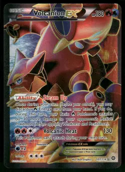 Volcanion EX (Full Art) 107/114 Ultra Rare Holo NM Pokemon XY - Steam Siege - Image 1