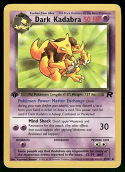 Dark Kadabra 39/82 Uncommon 1st Edition NM Pokemon Team Rocket - Image 1